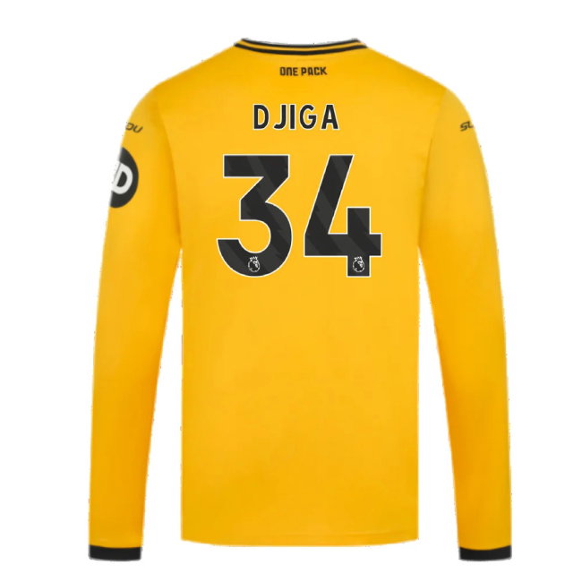 2024-2025 Wolves Long Sleeve Home Shirt (Djiga 34)-SoccerKits Hub | Buy Soccer Jerseys Online